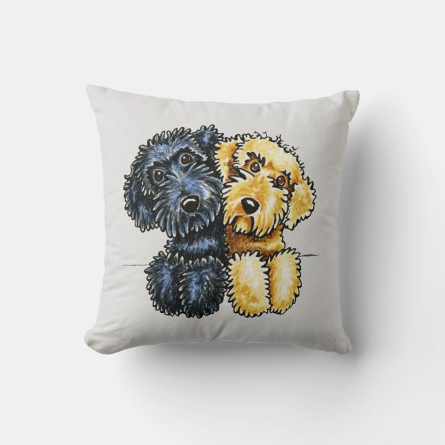 Coussin Labradoodles Jaune Noir Linked Up (Recto)