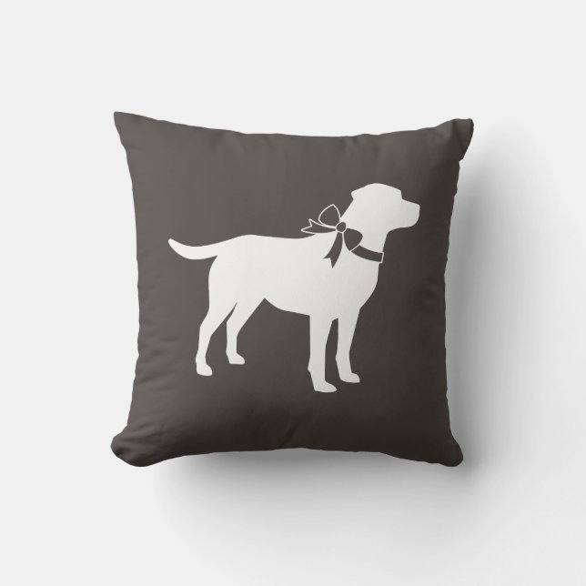 Coussin Labrador Baby shower de chien Laboratoire gris Neu (Recto)