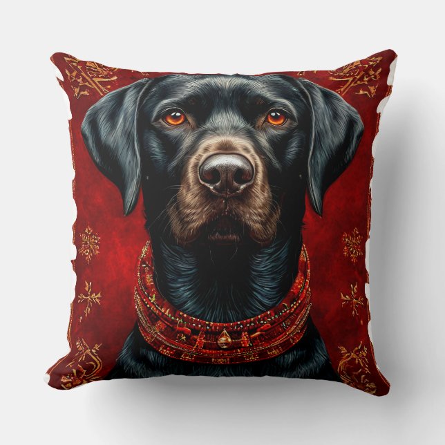 Coussin labrador de Noël chien (Recto)