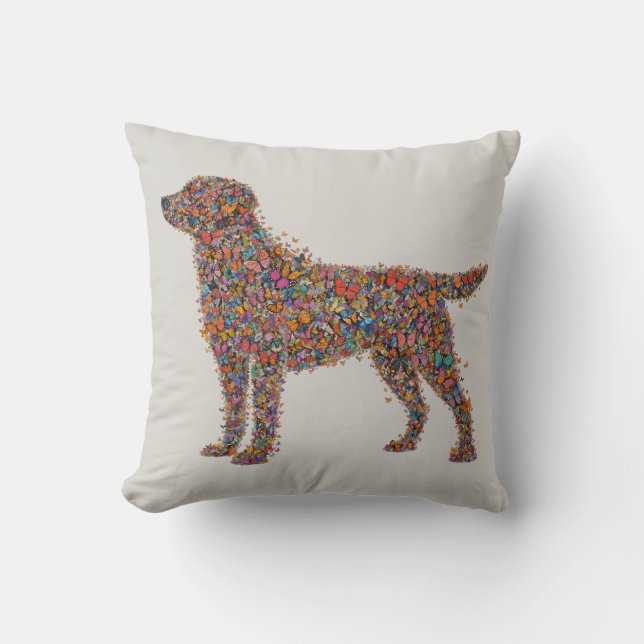 Coussin Labrador Retriever Butterfly Silhouette Dog Lover (Recto)