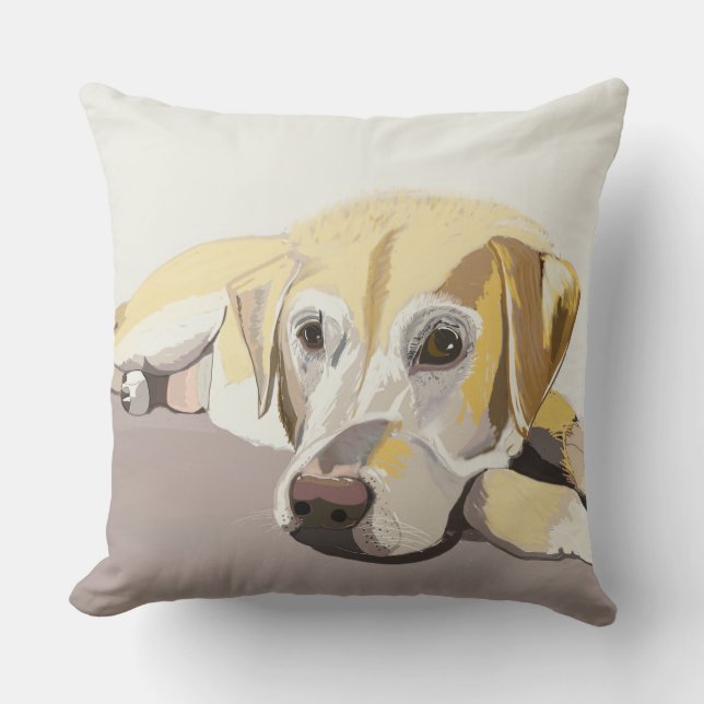 Coussin Labrador Retriever doré  (Recto)