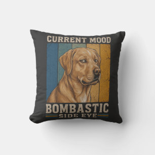 Coussin Labrador Rétro Drôle avec un Regard de Côté Ampoul