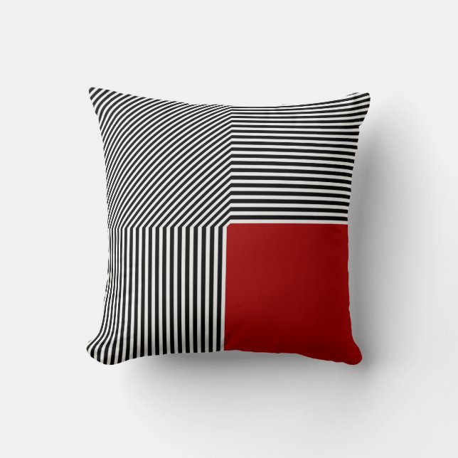 Coussin L'abstraction géométrique, B/W barre le carré (Recto)