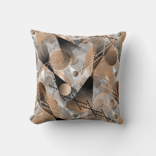 Coussin L'abstraction grise et brune.