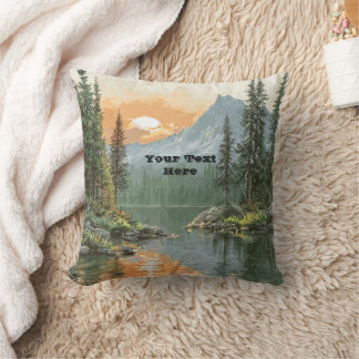Coussin Lac au coucher du soleil