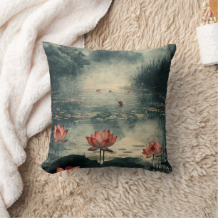 Coussin Lac de lotus au clair de lune (2)