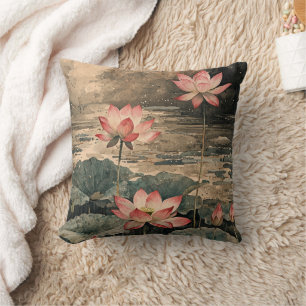 Coussin Lac de lotus au clair de lune (3)