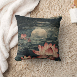 Coussin Lac de lotus au clair de lune (4)
