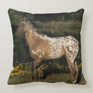 Coussin Lac se tenant prêt horse d'Appaloosa
