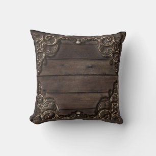 Coussin Lace & Bois Sombre Rustique Vintage Maison de Ferm