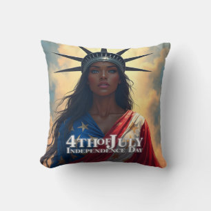 Coussin Lady Liberty Réinventée – Un Nouveau Visage de la 