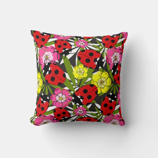 Coussin Ladybug Ladybird Cute Childrens Nurseren (Recto)