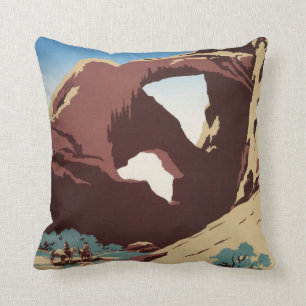 Coussin L'affiche de Vintage voyage de WPA voient des