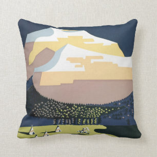 Coussin L'affiche Montana de Vintage voyage de WPA voient