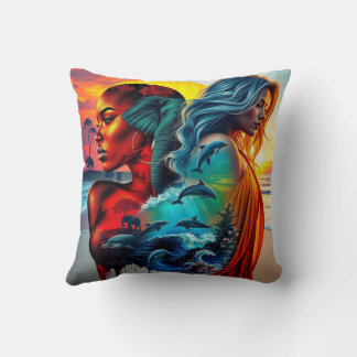 Coussin L'Afrique rencontre Marine