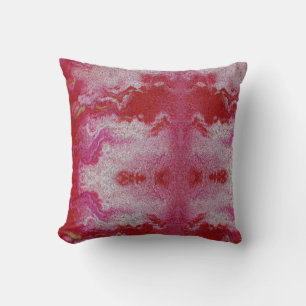 Coussin Laine rouge et grise texturée