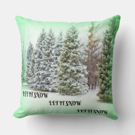 Coussin Laisse-le neiger ! Esprit festif des arbres de Noë