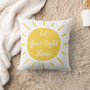 Coussin Laisser Briller Votre Lumière - Matthieu 5:16 Jete