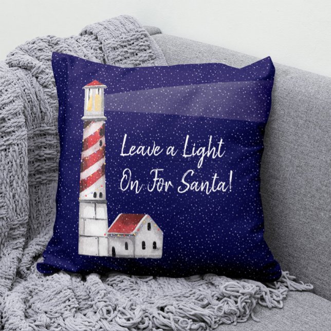 Coussin Laisser une lumière allumée pour Père Noël Nautica (Créateur téléchargé)