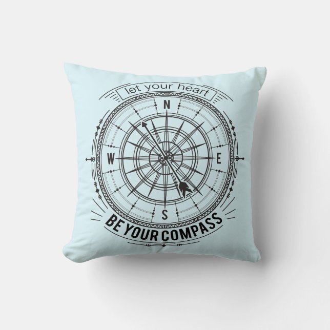 Coussin Laissez votre coeur être votre boussole (Recto)