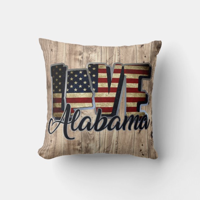 Coussin L'Alabama Aime L'Étoile Du Drapeau Américain Et Le (Recto)