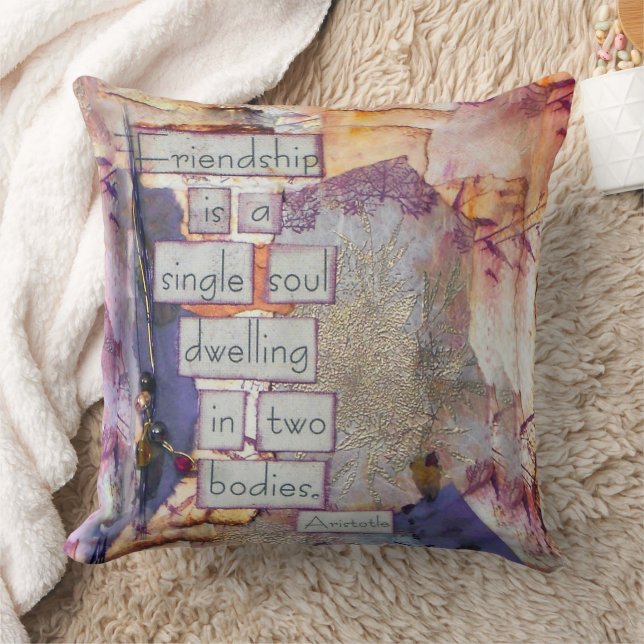 Coussin L'Amitié Des Citations Médiatiques Est Une Âme Uni (Couverture)