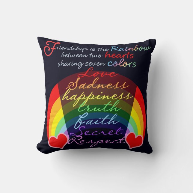 Coussin L'amitié est l'arc-en-ciel BFF indiquant la (Recto)