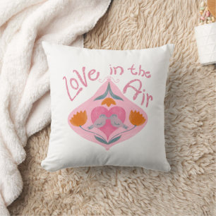Coussin L'amour dans l'air les oiseaux et les fleurs de la
