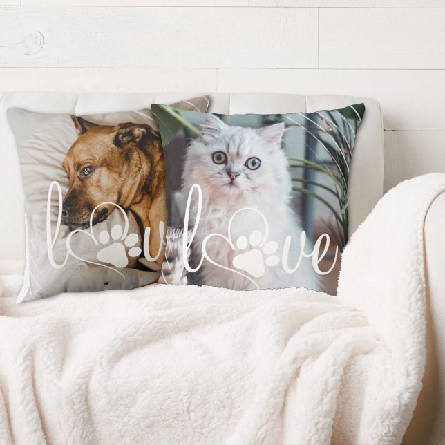 Coussin L'amour de la vie des animaux | Coeur Empreinte de (Créateur téléchargé)