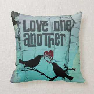 Coussin L'Amour des oiseaux Turquoise