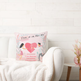 Coussin "L'amour est dans l'air !" Anniversaire amoureux d