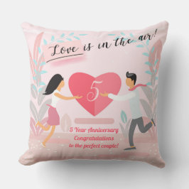 Coussin "L'amour est dans l'air !" Anniversaire amoureux d