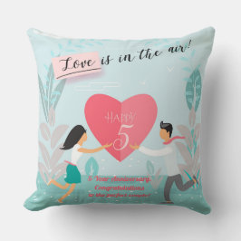 Coussin "L'amour est dans l'air !" Anniversaire amoureux d