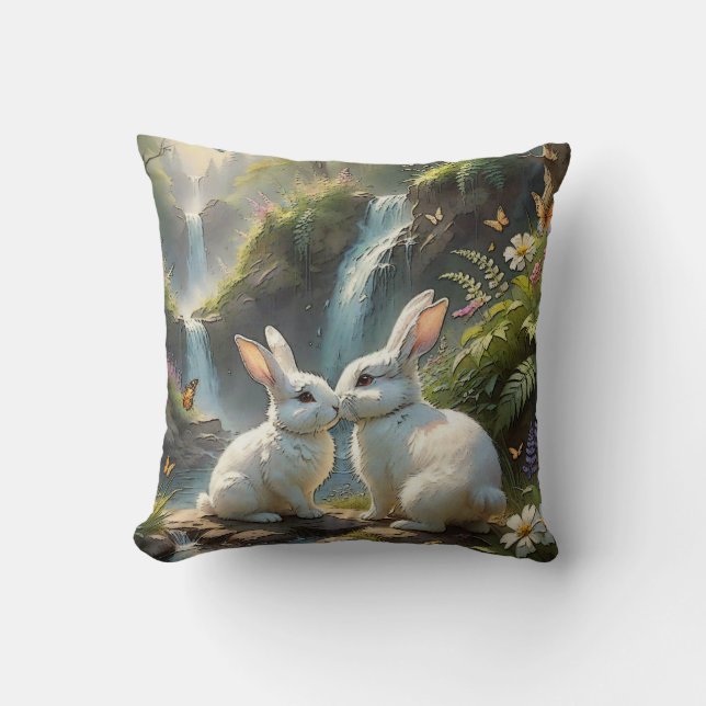 Coussin L'amour est dans l'oreiller à fourrure (Recto)