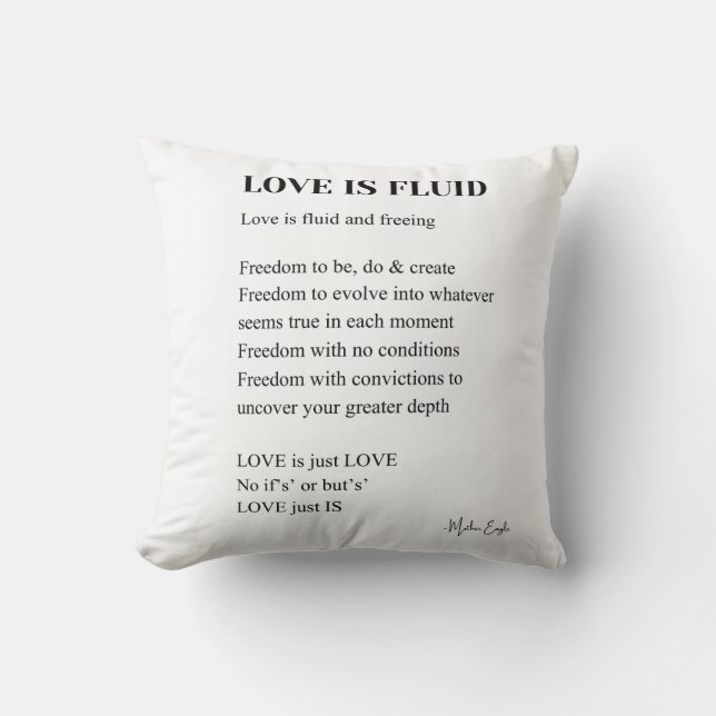Coussin L'amour est de la poésie fluide (Recto)
