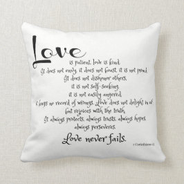 Coussin L'amour est des filets de patient (vers d'écriture