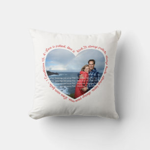Coussin L'amour est le coeur photo du patient Blanc & Roug