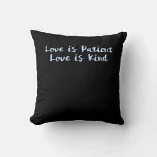 Coussin L'amour est patient L'amour est gentil Bleu Minima