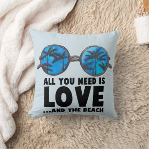 Coussin L'amour et la typographie de la plage