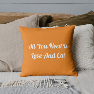 Coussin L'Amour Et Le Chat Personnalisé Mignonne Citation