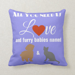 Coussin L'Amour Et Vos Bébés À La Fourrure