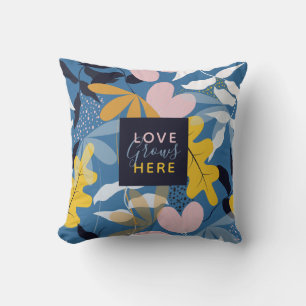 Coussin L'Amour Floral Grandit Ici Jeter L'Oreiller