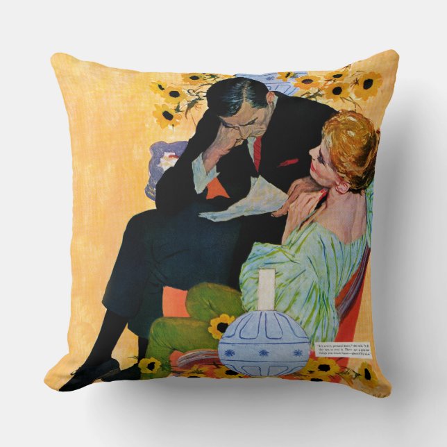 Coussin L'amour meurt lentement (Recto)