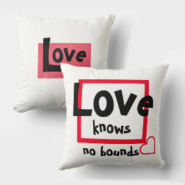 Coussin L'amour ne connaît pas de limites en rouge noir et
