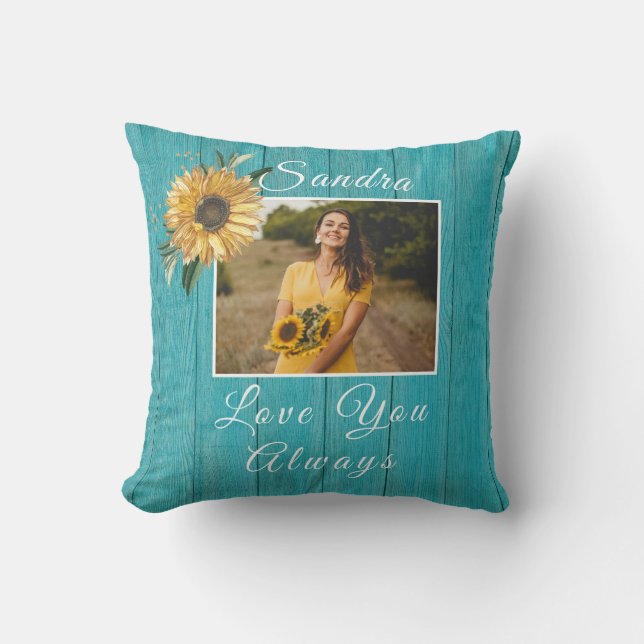 Coussin L'amour personnalisé que vous avez toujours | Turq (Recto)