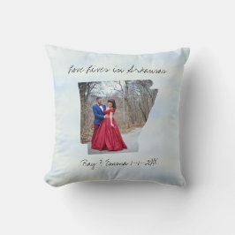Coussin L'Amour Vit Dans L'Arkansas Photo Personnalisée Fa