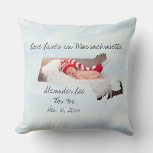 Coussin L'Amour Vit Dans Le Massachusetts Photo En Forme D