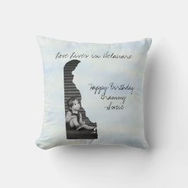 Coussin L'Amour Vit Dans L'État Delaware Formé Photo Perso