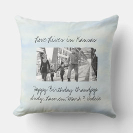 Coussin L'Amour Vit Dans L'État Du Kansas Formé Photo Pers
