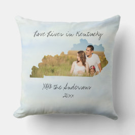 Coussin L'Amour Vit Dans L'État Du Kentucky Photo En Forme